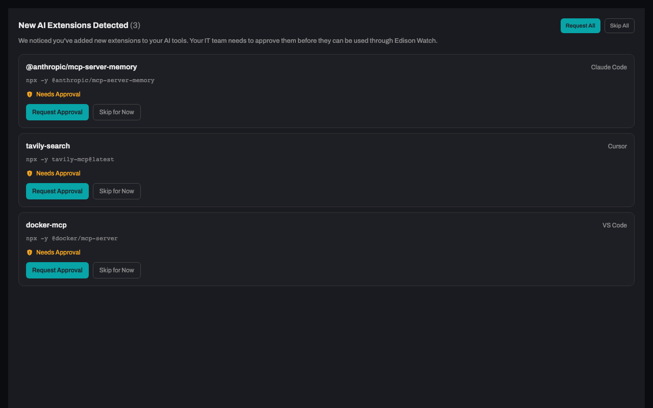 Quarantine dialog on the desktop app