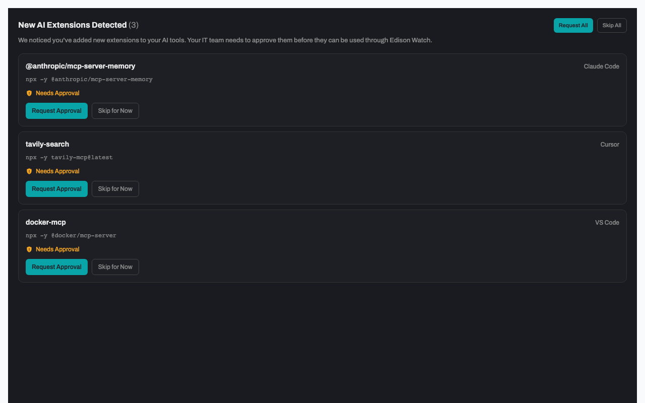 Quarantine dialog on the desktop app