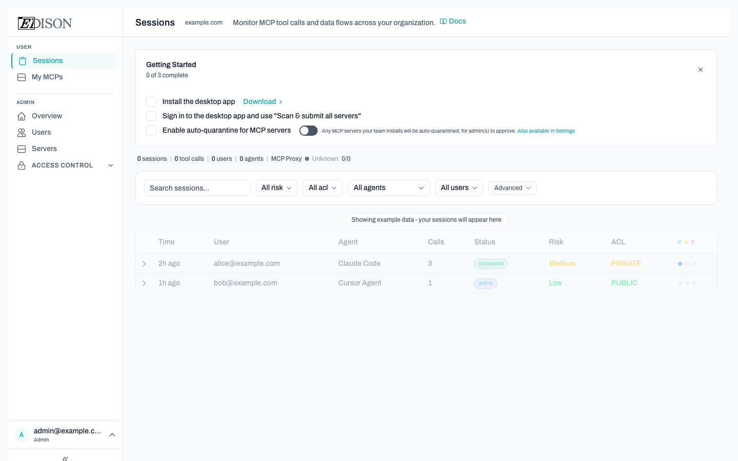 Onboarding checklist in the dashboard